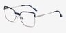 Further Blue Floral & Silver Acetate-metalEyeglass Frames from EyeBuyDirect, Angle View