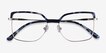 Further Blue Floral & Silver Acetate, MetalEyeglass Frames from EyeBuyDirect, Closed View