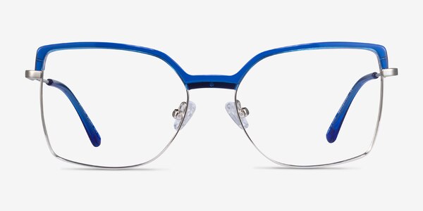 Further Blue & Silver Acetate-metal Eyeglass Frames