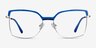 Further Blue & Silver Acetate-metalEyeglass Frames from EyeBuyDirect, Front View
