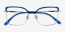 Further Blue & Silver Acetate-metalEyeglass Frames from EyeBuyDirect, Closed View