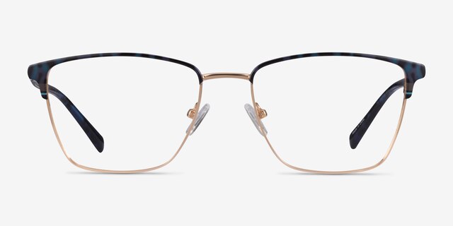 Moore Blue Tortoise Gold AcetateEyeglass Frames from EyeBuyDirect, Front View
