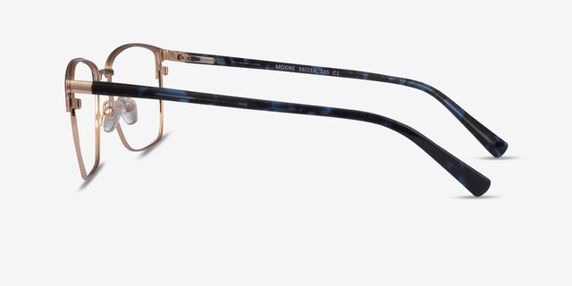 Moore Blue Tortoise Gold AcetateEyeglass Frames from EyeBuyDirect, Side View