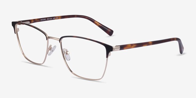 Moore Tortoise Gold AcetateEyeglass Frames from EyeBuyDirect, Angle View