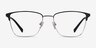 Moore Black Silver AcetateEyeglass Frames from EyeBuyDirect, Front View