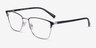 Moore Black Silver AcetateEyeglass Frames from EyeBuyDirect, Angle View