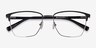 Moore Black Silver AcetateEyeglass Frames from EyeBuyDirect, Closed View