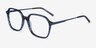 Modernity Striped Blue AcetateEyeglass Frames from EyeBuyDirect, Angle View