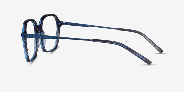 Modernity Striped Blue AcetateEyeglass Frames from EyeBuyDirect, Side View