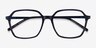Modernity Striped Blue AcetateEyeglass Frames from EyeBuyDirect, Closed View