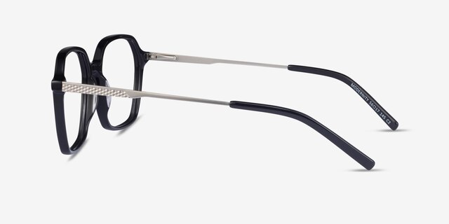 Modernity Black Silver AcetateEyeglass Frames from EyeBuyDirect, Side View
