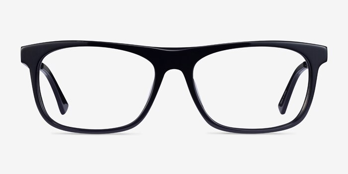 Drop Dark Navy Silver Acetate Eyeglass Frames from EyeBuyDirect