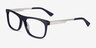 Drop Dark Navy Silver AcétateMontures de lunettes de vue d'EyeBuyDirect, Vue d'Angle