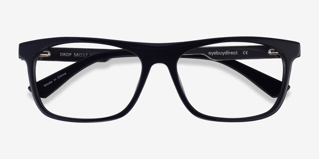 Drop Dark Navy Silver AcétateMontures de lunettes de vue d'EyeBuyDirect, Vue Rapprochée
