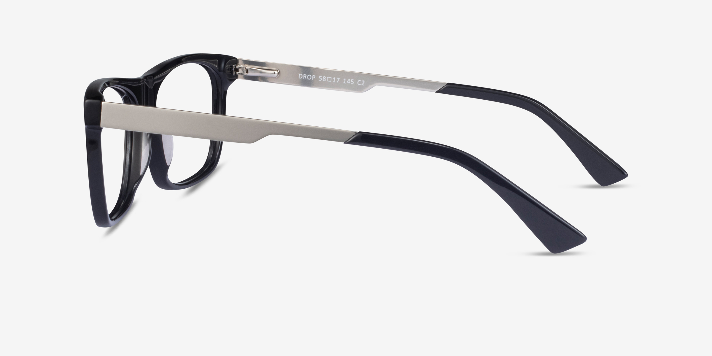 Drop Rectangle Black Glasses for Men | Eyebuydirect