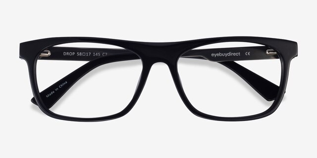 Drop Black AcetateEyeglass Frames from EyeBuyDirect, Closed View