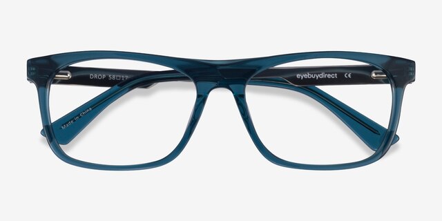 Drop Green  Silver AcetateEyeglass Frames from EyeBuyDirect, Closed View