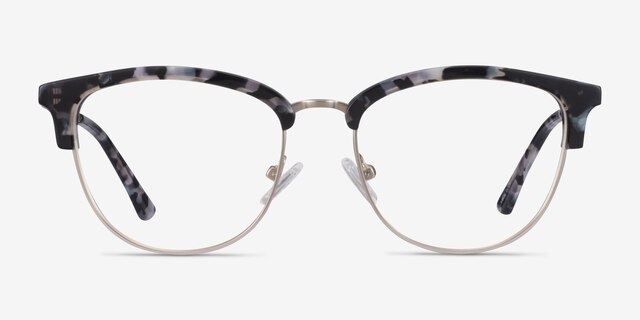 Sophisticated Ivory Tortoise & Silver Acetate-metalEyeglass Frames from EyeBuyDirect, Front View