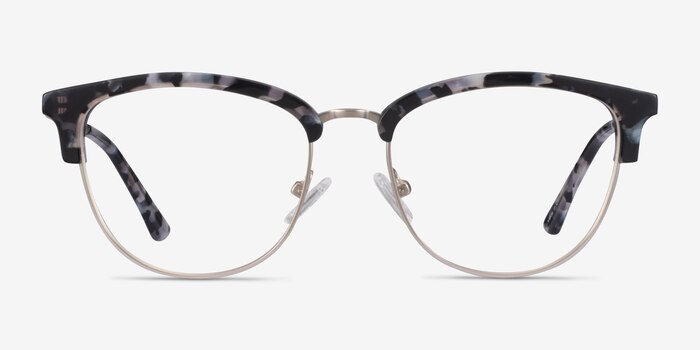 Sophisticated Ivory Tortoise & Silver Acetate-metal Montures de lunettes de vue d'EyeBuyDirect