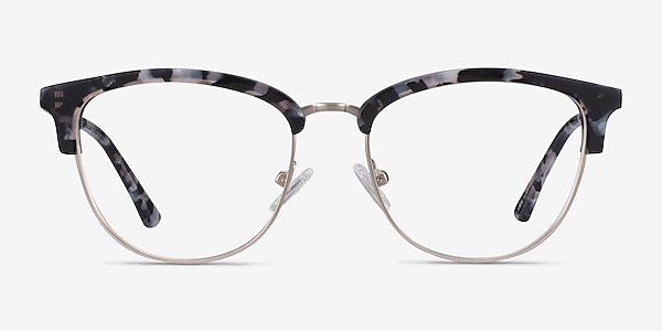 Sophisticated Ivory Tortoise & Silver Acetate-metal Eyeglass Frames