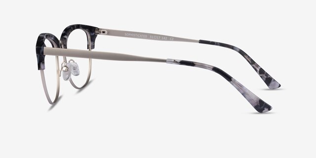 Sophisticated Ivory Tortoise & Silver Acetate-metalEyeglass Frames from EyeBuyDirect, Side View