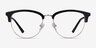 Sophisticated Black & Silver Acetate-metalEyeglass Frames from EyeBuyDirect, Front View