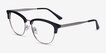 Sophisticated Black & Silver Acetate, MetalEyeglass Frames from EyeBuyDirect, Angle View