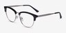 Sophisticated Black & Silver Acetate-metalEyeglass Frames from EyeBuyDirect, Angle View
