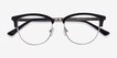 Sophisticated Black & Silver Acetate, MetalEyeglass Frames from EyeBuyDirect, Closed View