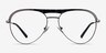 Mission Blue Striped & Gunmetal Acetate-metalEyeglass Frames from EyeBuyDirect, Front View