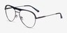 Mission Blue Striped & Gunmetal Acetate-metalEyeglass Frames from EyeBuyDirect, Angle View