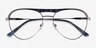 Mission Blue Striped & Gunmetal Acetate-metalEyeglass Frames from EyeBuyDirect, Closed View