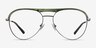 Mission Green Striped & Gunmetal Acetate-metalMontures de lunettes de vue d'EyeBuyDirect, Vue de Face