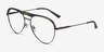 Mission Green Striped & Gunmetal Acetate-metalMontures de lunettes de vue d'EyeBuyDirect, Vue d'Angle