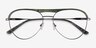 Mission Green Striped & Gunmetal Acetate-metalMontures de lunettes de vue d'EyeBuyDirect, Vue Rapprochée