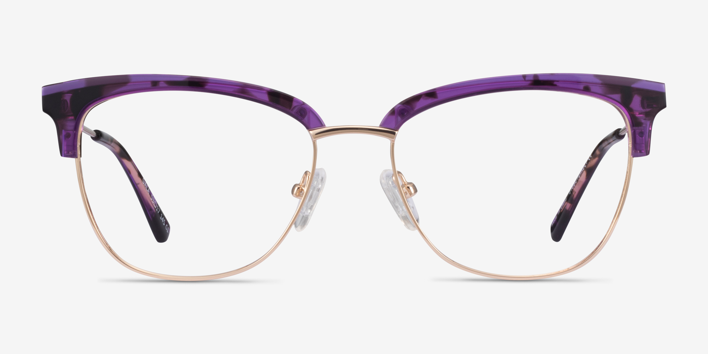 Gala Browline Purple & Gold Glasses for Women Eyebuydirect