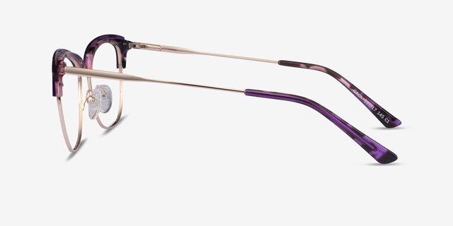 Gala Purple & Gold Acetate-metalEyeglass Frames from EyeBuyDirect, Side View