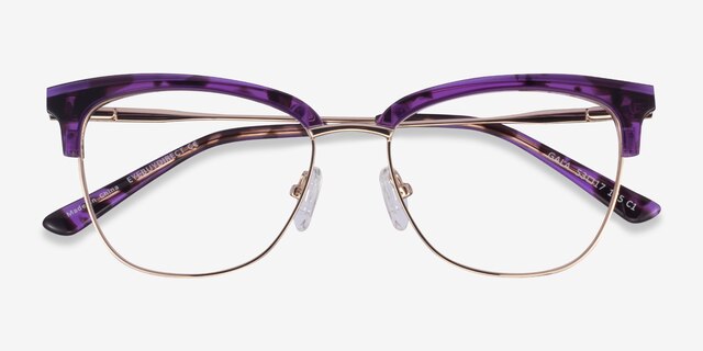 Gala Purple & Gold Acetate-metalEyeglass Frames from EyeBuyDirect, Closed View