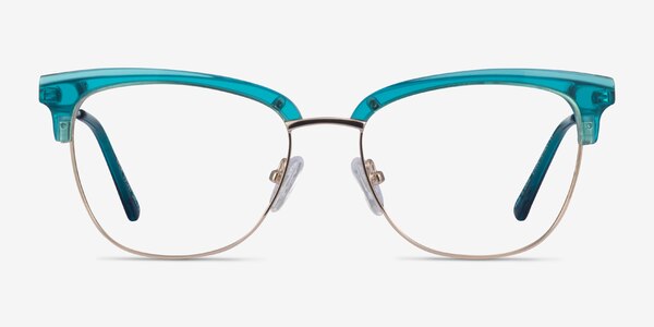 Gala Aqua & Gold Acetate-metal Eyeglass Frames