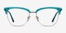 Gala Aqua & Gold Acetate-metalEyeglass Frames from EyeBuyDirect, Front View