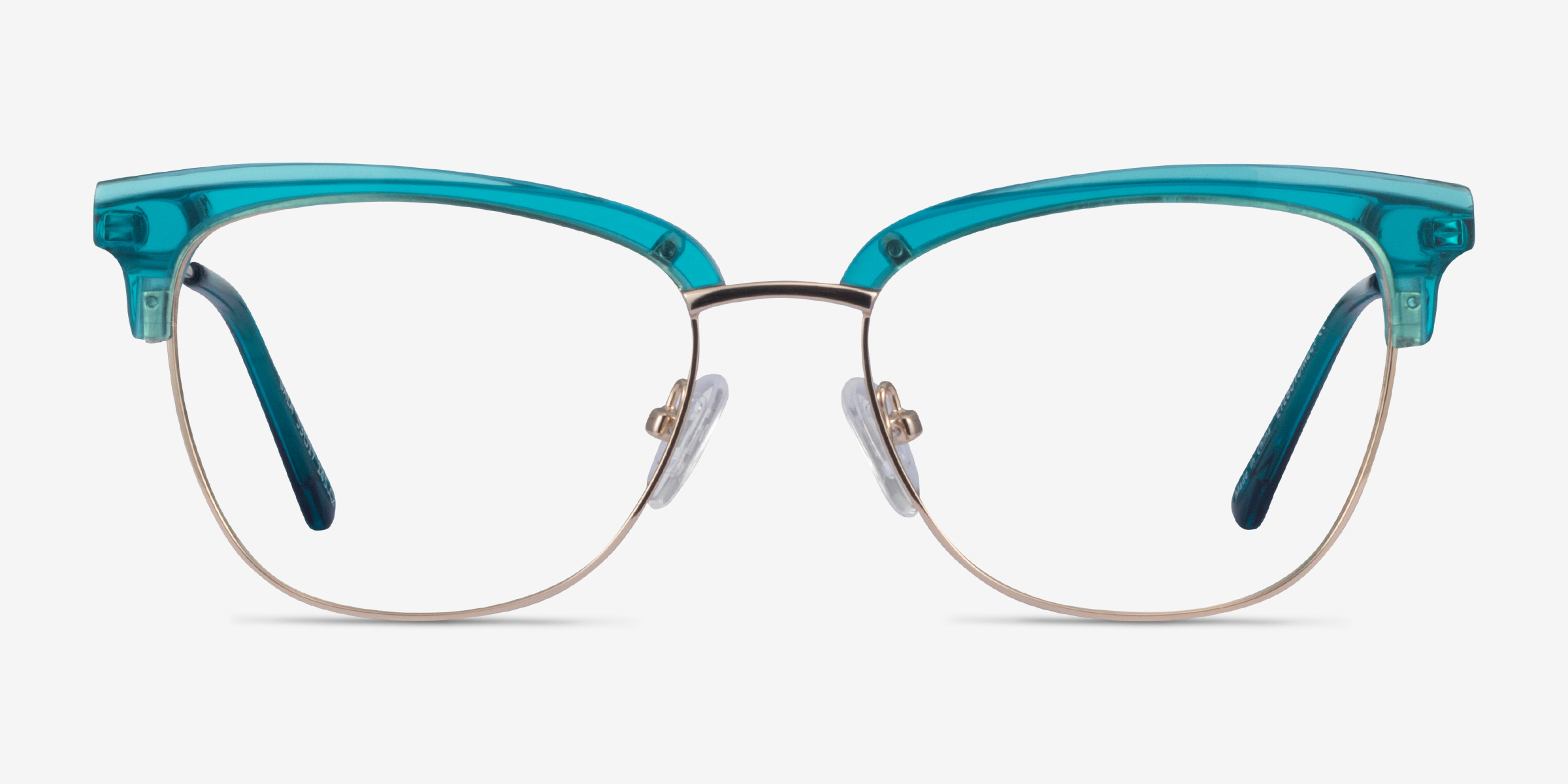 Gala Browline Aqua And Gold Glasses For Women Eyebuydirect Canada