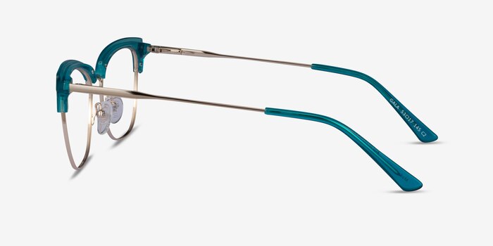 Gala Aqua & Gold Acetate-metal Montures de lunettes de vue d'EyeBuyDirect