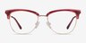 Gala Raspberry & Gold Acetate-metalEyeglass Frames from EyeBuyDirect, Front View