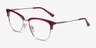 Gala Raspberry & Gold Acetate-metalEyeglass Frames from EyeBuyDirect, Angle View