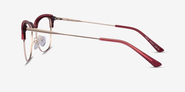 Gala Raspberry & Gold Acetate-metalEyeglass Frames from EyeBuyDirect, Side View