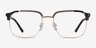 Break Gray Striped & Gold Acetate-metalEyeglass Frames from EyeBuyDirect, Front View