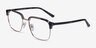 Break Gray Striped & Gold Acetate-metalEyeglass Frames from EyeBuyDirect, Angle View