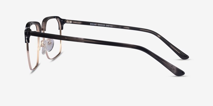 Break Gray Striped & Gold Acetate-metal Montures de lunettes de vue d'EyeBuyDirect