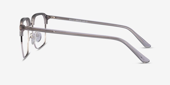 Break Clear Gray & Silver Acetate-metal Montures de lunettes de vue d'EyeBuyDirect