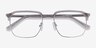 Break Clear Gray & Silver Acetate-metalEyeglass Frames from EyeBuyDirect, Closed View